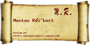 Mentes Róbert névjegykártya