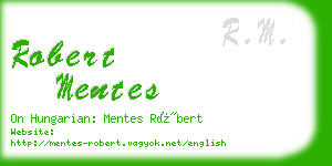 robert mentes business card